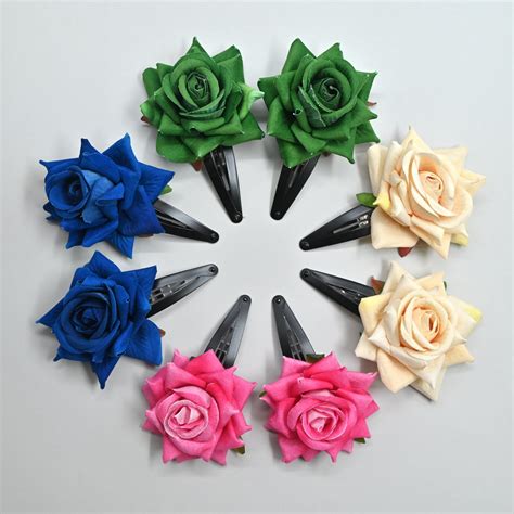 Real Look Rose Flower Tic Tac Clips For Kids & Women - Best Return Gif
