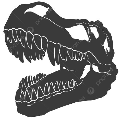T Rex Skull Silhouette Vector, Tyrannosaurs, T Rex Head, Tyrannosaurus ...