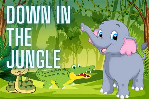 Down In The Jungle Nursery Rhyme Lyrics, Video and Printable - Nursery ...