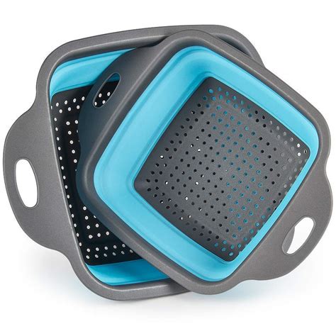 Mitravadan 2 Pcs. Foldable Silicone Kitchen Drainer Strainer Basket ...