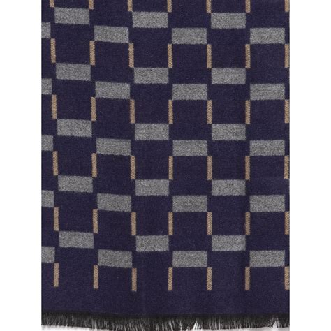 Buy Calvadoss Blue And Grey Geometric Muffler Online