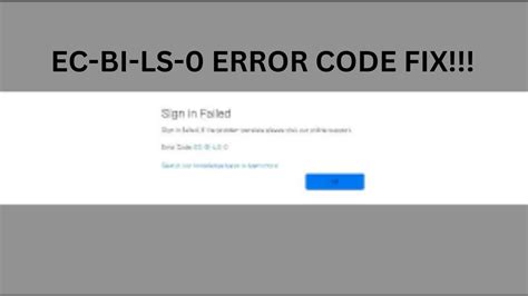Error Code EC Bi LS 0 的图像结果