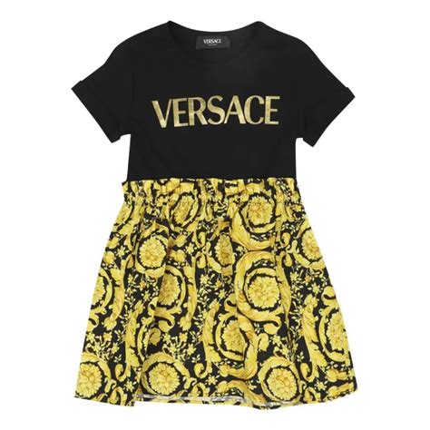 Versace Black Barocco Logo Dress | Les Petits - Les Petits