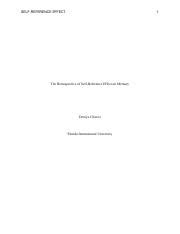 Image result for Self-Reference Effect Memory