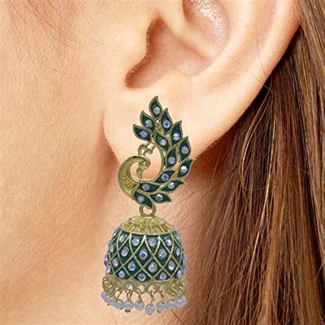 Buy Shri Shri Handicraft earrings Afghani Jhumka Earrings Peacock ...