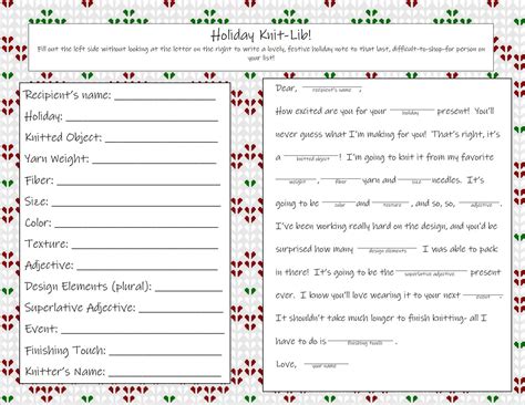 mad libs | On the Needles - Worksheets Library