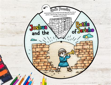 Joshua and the Battle of Jericho Coloring Wheel Bible Story Wheel ...