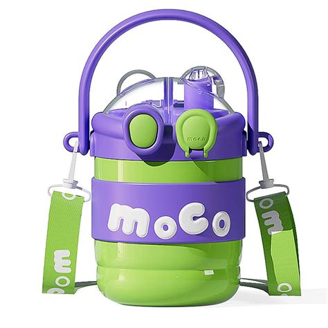 Green & Purple 2 way Lid Style Moco Kids Water, 600 ml - Little ...