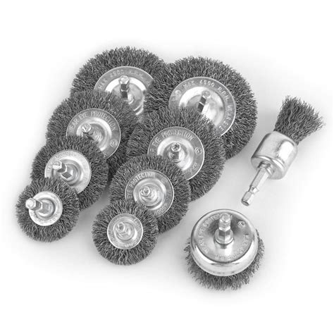 Gunpla 10pc 1/4 Inch Hex Shank Wire Wheel Brush Set Crimped Mini Cup ...