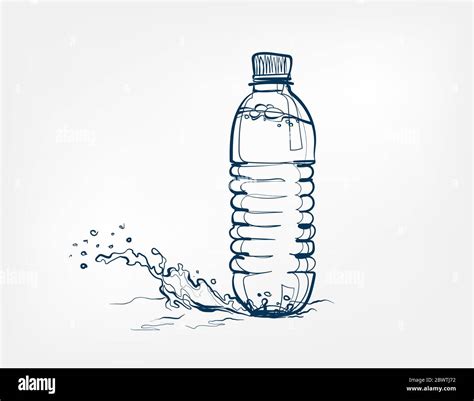 bottle water vector one line art drink isolated Stock Vector Image ...