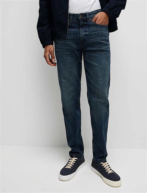 Buy Tapered Fit Vintage Wash Stretch Jeans at Marks & Spencer