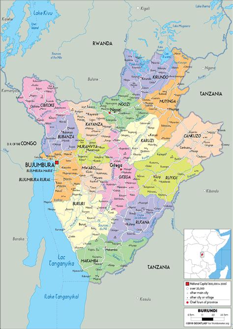 Burundi Map (Political) - Worldometer