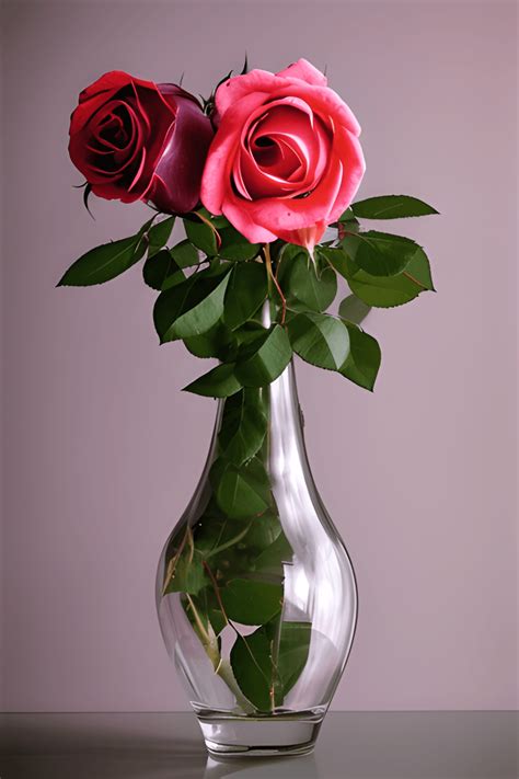 Roses in Vase Photograph · Creative Fabrica