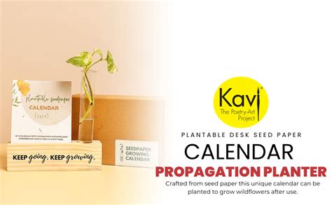 Kavi Plantable Desk Seed Paper Calendar and Propagation Planter, Gift ...