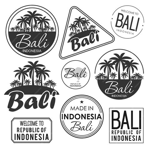 Stamp or label with the name of bali island, vector illustration ...