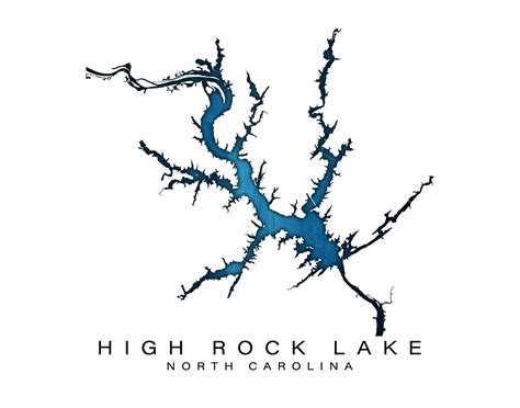 Wall Art Map Print of High Rock Lake North Carolina - Etsy UK