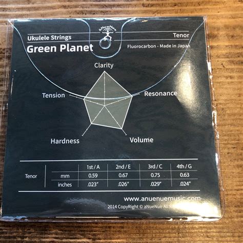 aNueNue テナーウクレレ弦 Green Planet Fluorocarbon AS-GPT | UKULELE DARUMA