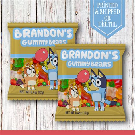 Bluey Gummy Bear Favors Fruit Snack Bluey Party Bluey Birthday Bluey ...