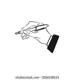 Pen Logo Design Writing Hand Pen Icon Vector Logo Stock Vector (Royalty ...