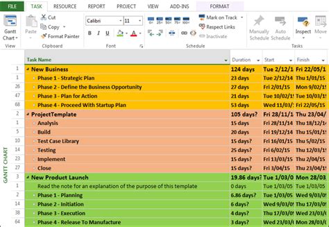 master project plan template excel