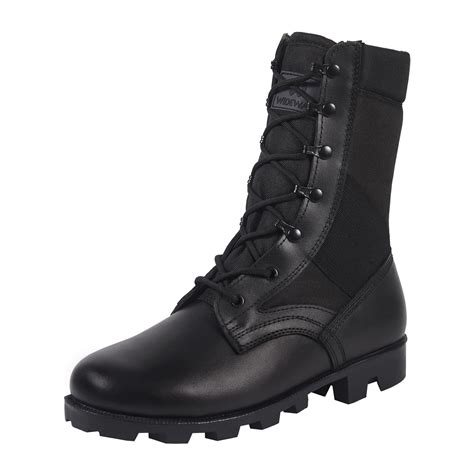 WIDEWAY Black Jungle Boots Men and Women 8 Inches Military Combat Boots ...