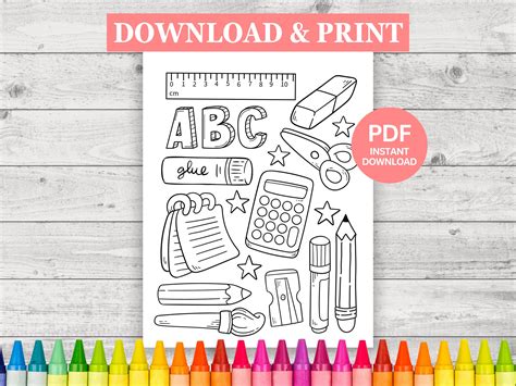 Picture of School Stationery Coloring Pages 的图像结果