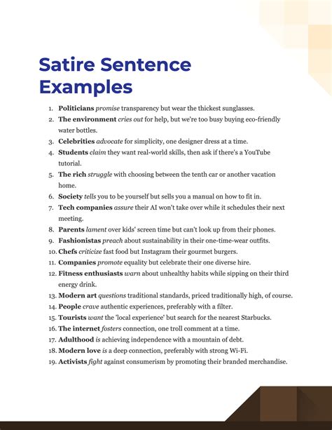 100+ Satire Sentence Examples