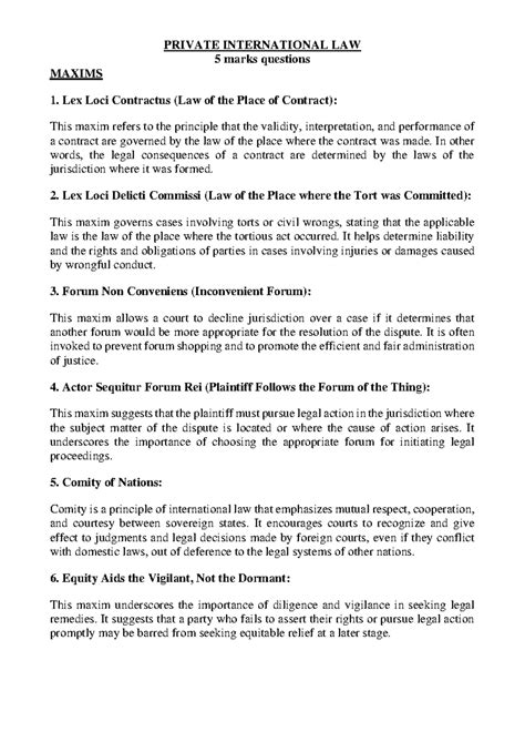 Private International LAW EXAM Notes - PRIVATE INTERNATIONAL LAW 5 ...