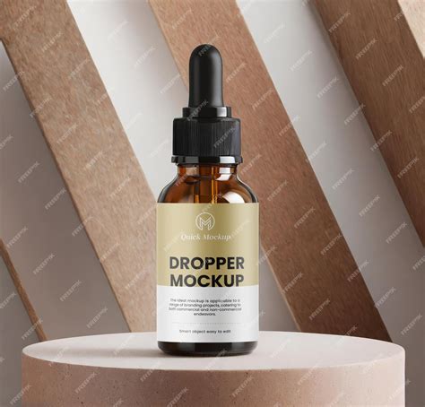 Premium PSD | Amber dropper bottle mockup design