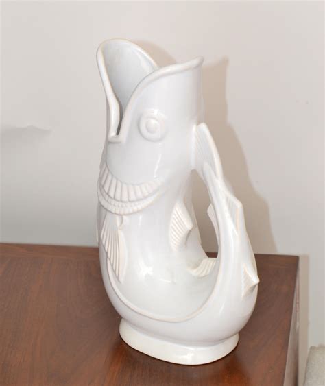 Gurgling Cod White Ceramic Pitcher Boston Shreve Cump and Low Company ...