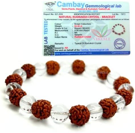 Buy VIBESLE Original Clear Quartz Crystal and Rudraksha Bracelet With ...