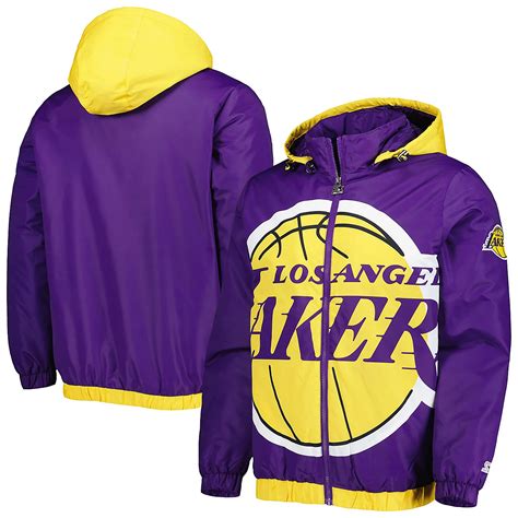 Starter Los Angeles Lakers The Triple Double Full-Zip Hoodie Jacket ...