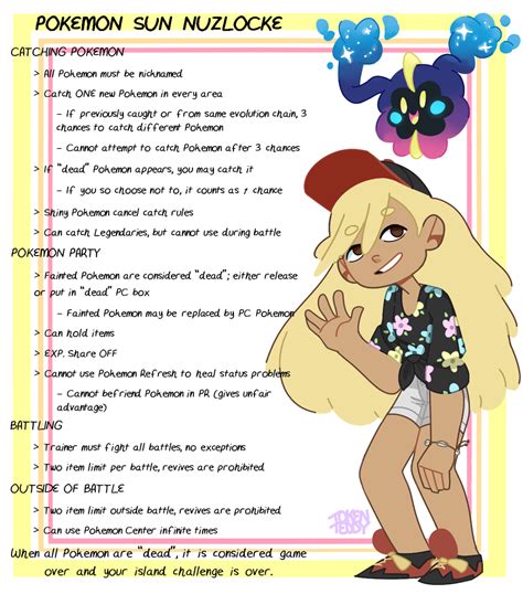 Pokemon Sun Nuzlocke RULES by TokenTeddy on DeviantArt