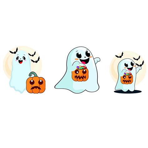 Cute Halloween Ghost Clipart Transparent Background, Cute Ghosts #3960227