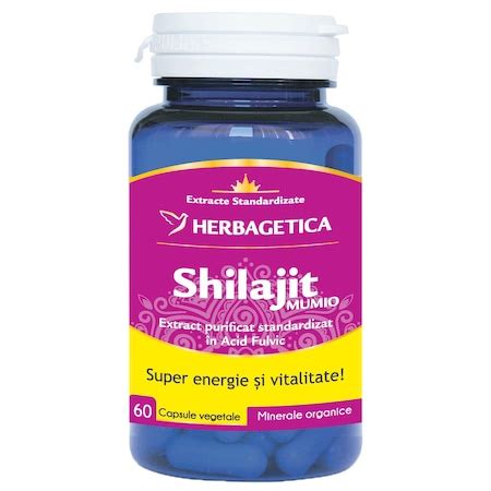 Supliment alimentar Shilajit Mumio Herbagetica, 60 capsule - eMAG.ro