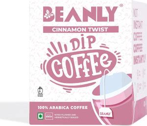 Beanly Single-Serve Dip Coffee-Cinnamon Twist|10 Coffee Bags|100% ...