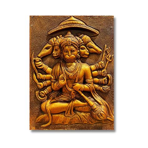 Buy Panchmukhi Hanuman 3D Relief Mural Wall Art Online - Artociti