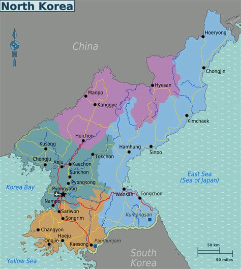 Large regions map of North Korea | North Korea | Asia | Mapsland | Maps ...