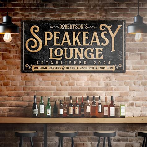 Speakeasy Sign | Personalized Speakeasy Lounge Decor | Vintage Bar Sign ...
