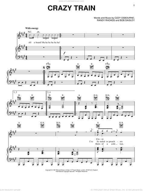 Crazy Train Guitar Chords