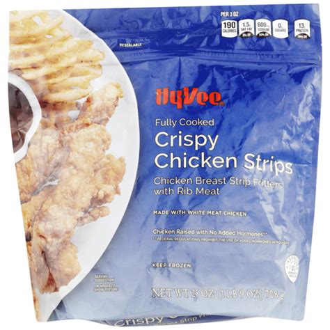 Hy-Vee Crispy Chicken Fully Cooked Chicken Breast Strip Fritters With ...