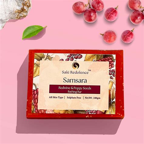 Samsara Redwine & Poppy Seeds Soap – Antioxidant-Rich Soap with Red wi ...