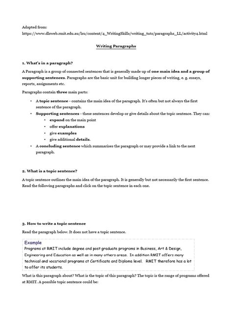 Paragraph Writing | PDF | Sentence (Linguistics) | Paragraph