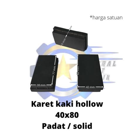 Jual karet kaki hollow 4x8 padat/karet tapak kaki/karet alas kaki meja ...