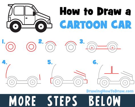 Cartoon Cars Step by Step Drawing 的图像结果