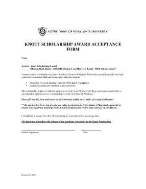 Notre Dame Of Maryland University Knott Scholarship Award Acceptance ...