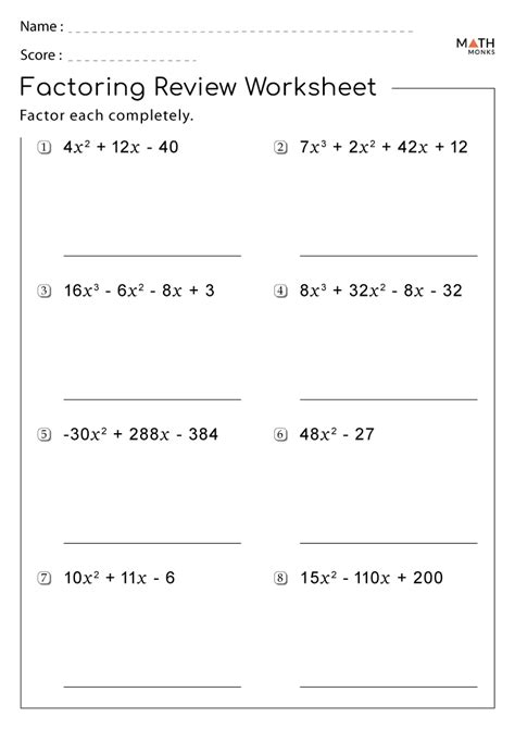 Image result for Factor Algebra Problems with Answers