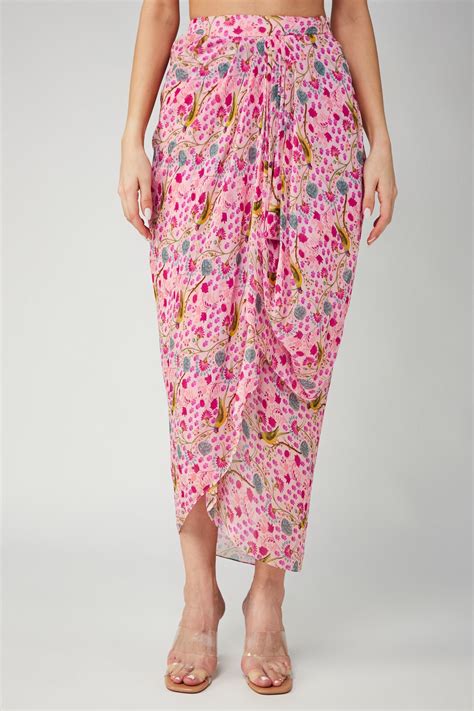 Rani pink Chanderi Silk Drape Skirt – BETRUE.official