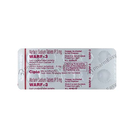 Buy Warf 3 MG Tablet (10) Online at Flat 15% OFF | PharmEasy