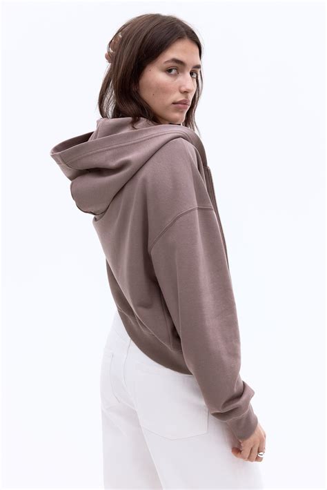 Zip-through hoodie - Dusty brown - Ladies | H&M IN